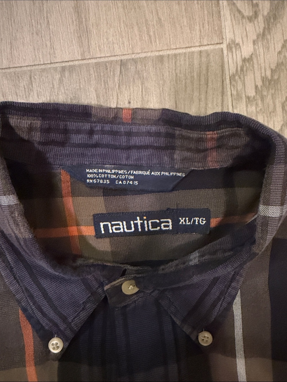 Nautica Mens Blue and Green Plaid Short Sleeve Size: XL - Picture 3 of 3
